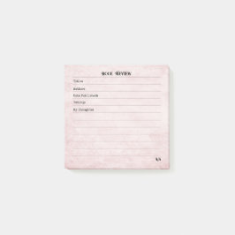 Pastel Pink Feminine Simple Modern Monogram  Post-it Klebezettel