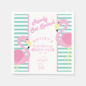 Pastel Pink Flamingo Pool Party Serviette (Vorderseite)