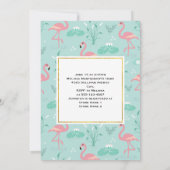 Pastel Pink Flamingos auf Green Pattern Baby Dusch Einladung (Rückseite)