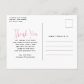 Pastel Pink Flamingos Green Pattern Vielen Dank Postkarte (Rückseite)