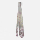 Pastel pink floral and butterfly pattern krawatte (Rückseite)