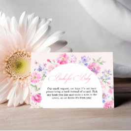 Pastel Pink Floral Arch Baby Shower Books For Baby Begleitkarte
