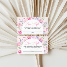 Pastel Pink Floral Arch Baby Shower Diaper Raffle 