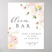 Pastel Pink Floral Bouqet Bar Poster (Vorne)