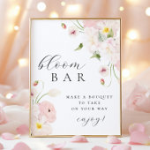 Pastel Pink Floral Bouqet Bar Poster