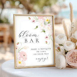 Pastel Pink Floral Bouqet Bar Poster