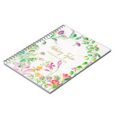 Pastel Pink floral mädchenhaft niedlich personalis Notizblock (Linke Seite)