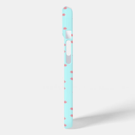 Pastel Pink Floral Pattern on Teal Background Case-Mate iPhone Hülle (Rückseite / Links)