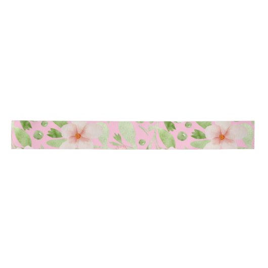 Pastel Pink Floral Pattern - Soft Blush Flowers  Satinband (Vorderseite)