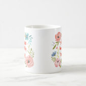 Pastel Pink Floral "Shine Britly Today" Kaffeetasse (Mittel)