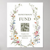 Pastel Pink Floral Wildblume Honeymoon Fund Poster (Vorne)