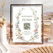 Pastel Pink Floral Wildblume Honeymoon Fund Poster