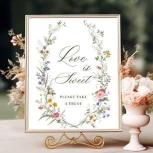 Pastel Pink Floral Wildblume Liebe ist süß Poster