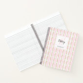Pastel Pink Flowers and Stripes Coquette Monogram  Notizblock (Innenseite)