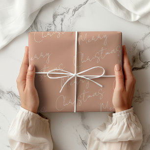 Pastel Pink Frohe Weihnachten Geschenkpapier