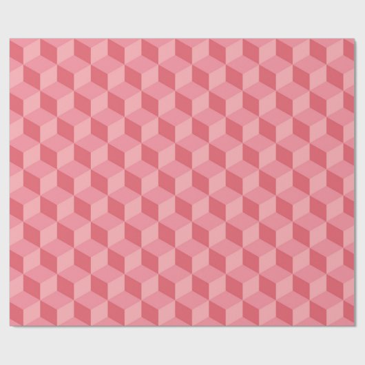 PASTEL PINK GEOMETRIC CUBE PATTERN GESCHENKPAPIER (Flach)