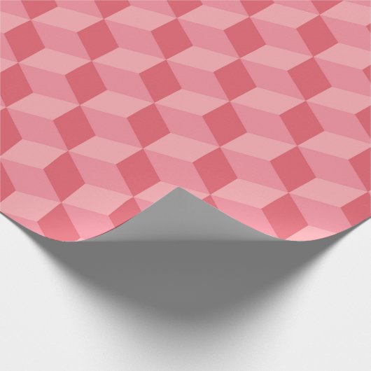 PASTEL PINK GEOMETRIC CUBE PATTERN GESCHENKPAPIER (Ecke)