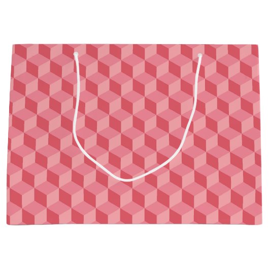PASTEL PINK GEOMETRIC CUBE PATTERN GROßE GESCHENKTÜTE (Vorderseite)
