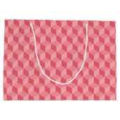 PASTEL PINK GEOMETRIC CUBE PATTERN GROßE GESCHENKTÜTE (Rückseite)