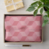 PASTEL PINK GEOMETRIC CUBE PATTERN SEIDENPAPIER (Geschenk)
