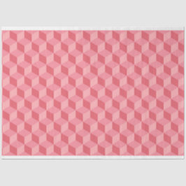 PASTEL PINK GEOMETRIC CUBE PATTERN SEIDENPAPIER