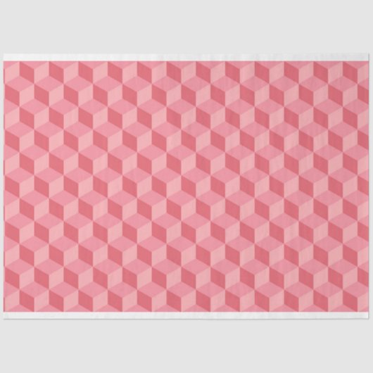 PASTEL PINK GEOMETRIC CUBE PATTERN SEIDENPAPIER (Vorderseite)