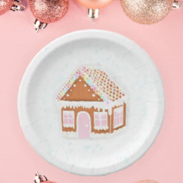 Pastel Pink Gingerbread Papiertafel Pappteller