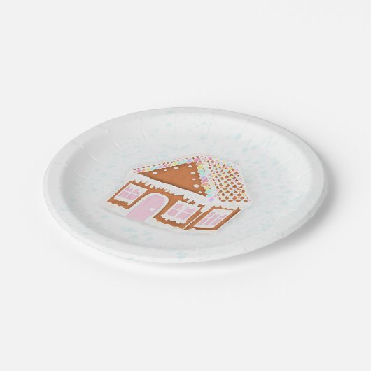 Pastel Pink Gingerbread Papiertafel Pappteller (Schrägansicht)