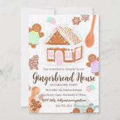 Pastel Pink Gingerbrot Party Einladung (Vorderseite)