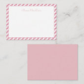 Pastel Pink Gingham Children Mitteilungskarte (Vorne/Hinten)