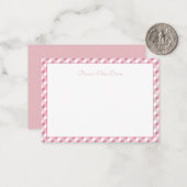 Pastel Pink Gingham Children Mitteilungskarte (Vorderseite/Rückseite Beispiel)