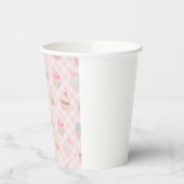 Pastel Pink Gingham Cute Cupcakes Pattern Pappbecher (Links)