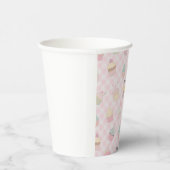 Pastel Pink Gingham Cute Cupcakes Pattern Pappbecher (Rechts)