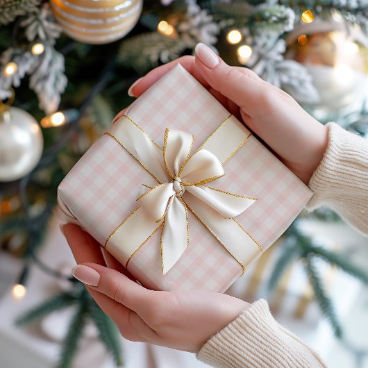 Pastel Pink Gingham Geschenkpapier