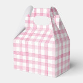 Pastel Pink Gingham Karo Kariert Geschenkschachtel (Rückseite)