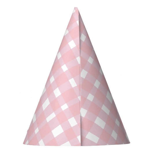 Pastel Pink Gingham Party Hat Partyhütchen (Rückseite)