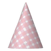 Pastel Pink Gingham Party Hat Partyhütchen (Links)