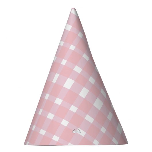 Pastel Pink Gingham Party Hat Partyhütchen (Rechts)