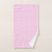 Pastel Pink Gingham Pattern Badhandtuch Set (Handtuch)