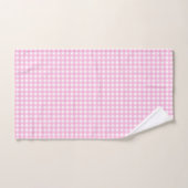 Pastel Pink Gingham Pattern Badhandtuch Set (Handtuch)