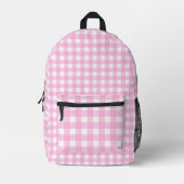 Pastel Pink Gingham Pattern Bedruckter Rucksack (Vorderseite)