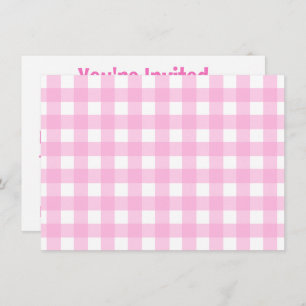 Pastel Pink Gingham Pattern Einladung