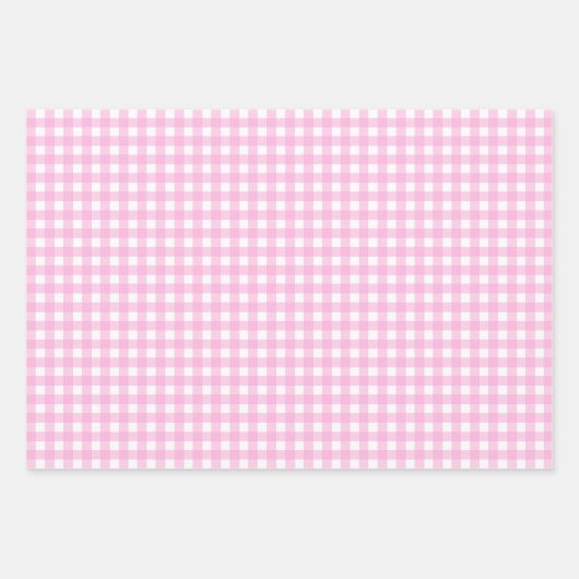 Pastel Pink Gingham Pattern Geschenkpapier Set (Vorderseite 3)