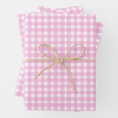Pastel Pink Gingham Pattern Geschenkpapier Set (Beispiel)