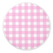 Pastel Pink Gingham Pattern Keramikknauf (Vorderseite)