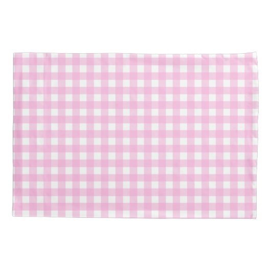 Pastel Pink Gingham Pattern Kissenbezug (Rückseite)