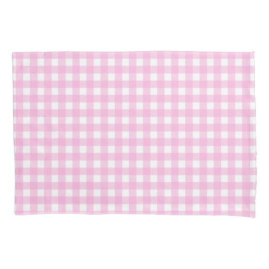 Pastel Pink Gingham Pattern Kissenbezug (Vorderseite)