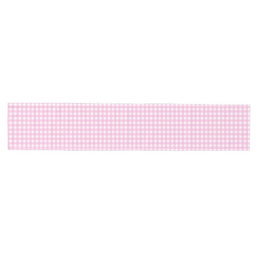 Pastel Pink Gingham Pattern Mittelgroßer Tischläufer (Horizontal)