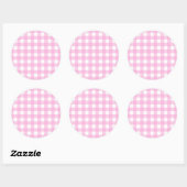Pastel Pink Gingham Pattern Runder Aufkleber (Blatt)