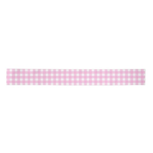 Pastel Pink Gingham Pattern Satinband (Vorderseite)